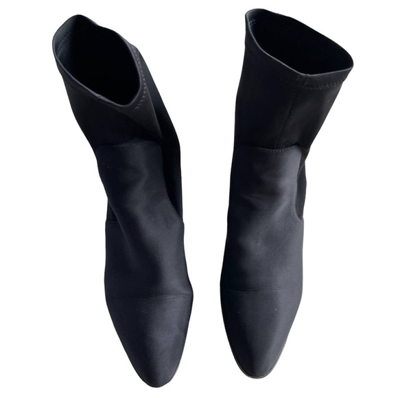 ASOS Boots Womens 7 Black Slip On Block Heel Sock Ankle Bootie Shoes - Picture 2 of 12